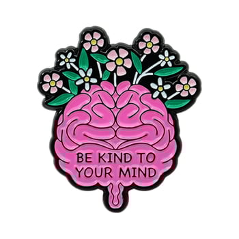 Καρφίτσα με εμαγιέ σχέδιο λουλούδι-εγκέφαλος, από κράμα ψευδάργύρου, απλό προσωπικό στυλ, διακοσμητικό αξεσουάρ