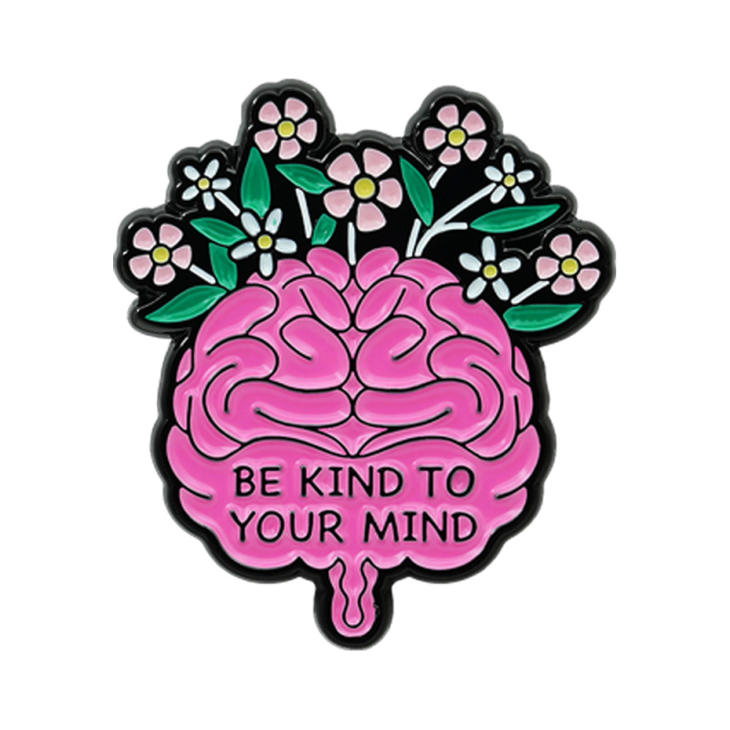 Καρφίτσα με εμαγιέ σχέδιο λουλούδι-εγκέφαλος, από κράμα ψευδάργύρου, απλό προσωπικό στυλ, διακοσμητικό αξεσουάρ