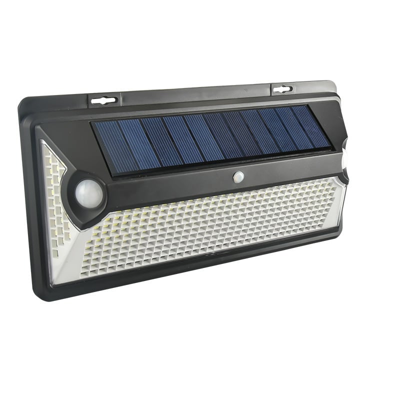 Ηλιακό φως τοίχου με 360 LED, διπλός PIR ανιχνευτής κίνησης, φωτισμός για κήπο/αυλή εξωτερικός τοίχος, IP65, 20W, 6V, BX-008