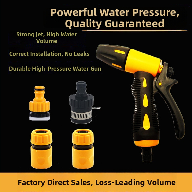 SNJUE Plastová sada na umývanie auta vodná pištoľ, 5 dielov, model 2053, hmotnosť 0,4 kg, 1-ročná záruka