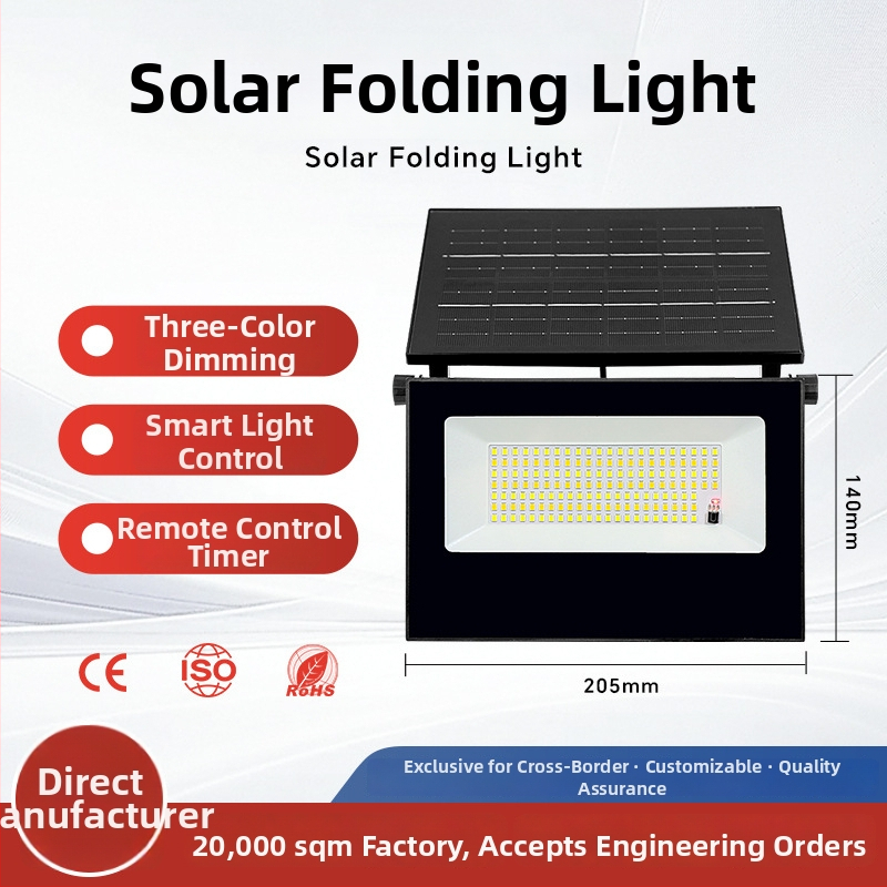 Solárne skladacie stenové svetlo s pohybovým senzorom, 24V, 88 LED, IP65, životnosť 50000 h
