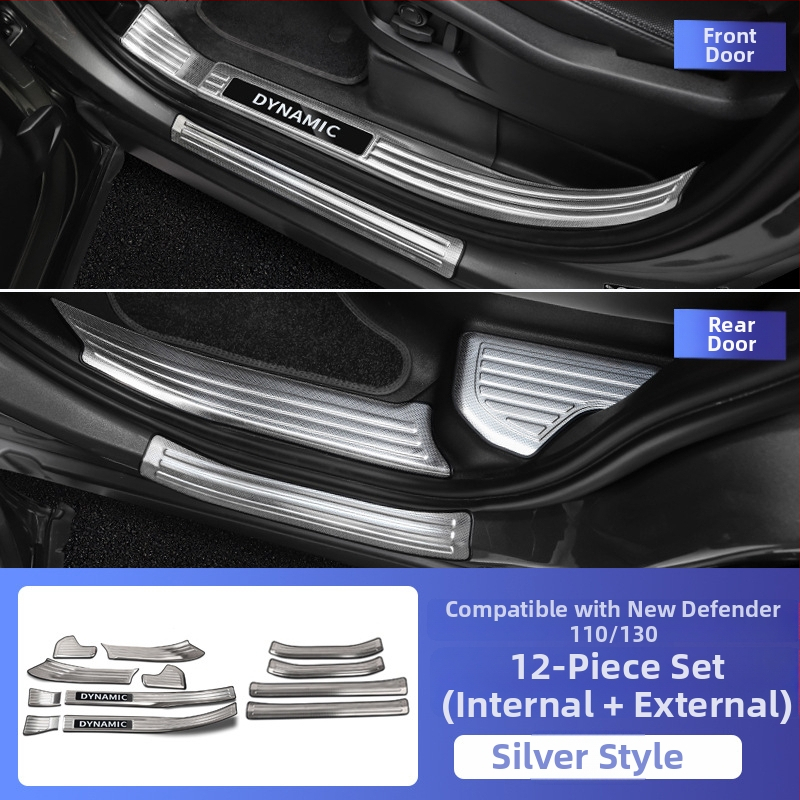 O'dell Nerezové oceľové prahové lišty a pedále pre Land Rover Defender 2020-2026, prispôsobiteľné