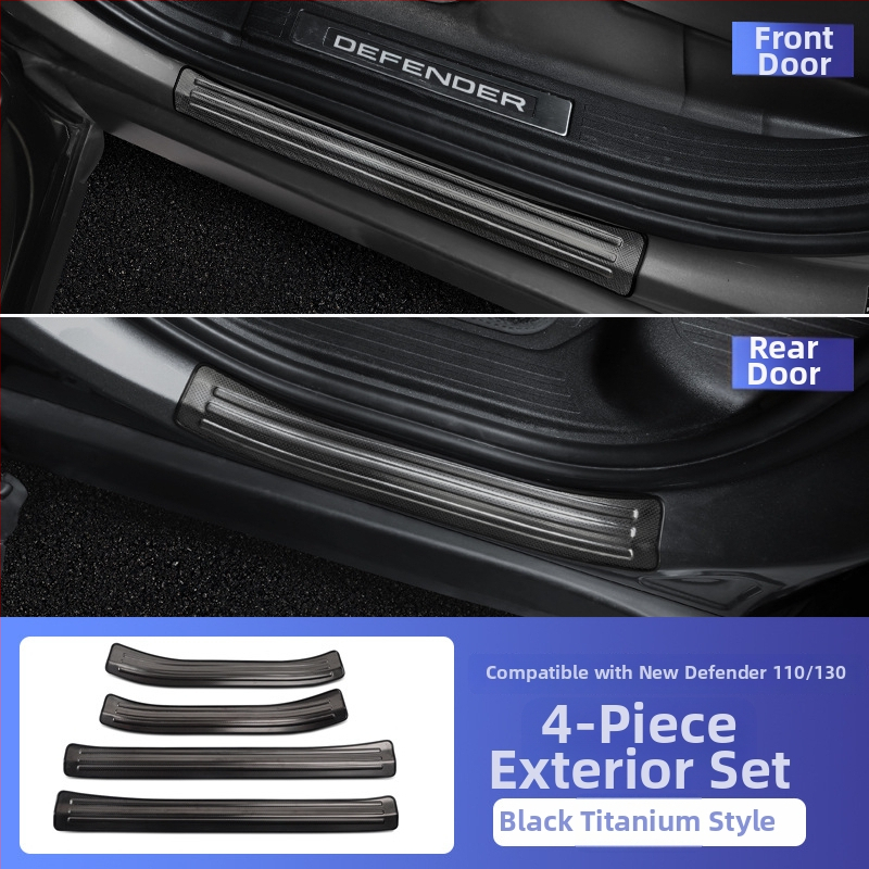 O'dell Nerezové oceľové prahové lišty a pedále pre Land Rover Defender 2020-2026, prispôsobiteľné