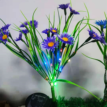 Solarna rasvjeta za krajolik sa simuliranim divljim cvijetom, vanjska IP65 vodootporna LED dekorativna lampa od nehrđajućeg čelika