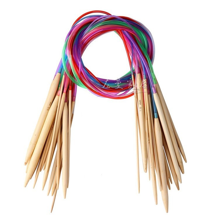Kružna igla za pletenje od bambusa, karbonizirana, duljina 80 cm