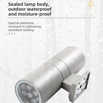 Dvojhlavá vonkajšia stenová lampa IP65, 18 LED, 5400 lm, 3000K, 220V