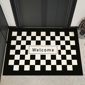 Входна диатомова постелка – клетъчен принт, квадратна форма, персонализируема, ръчно пране