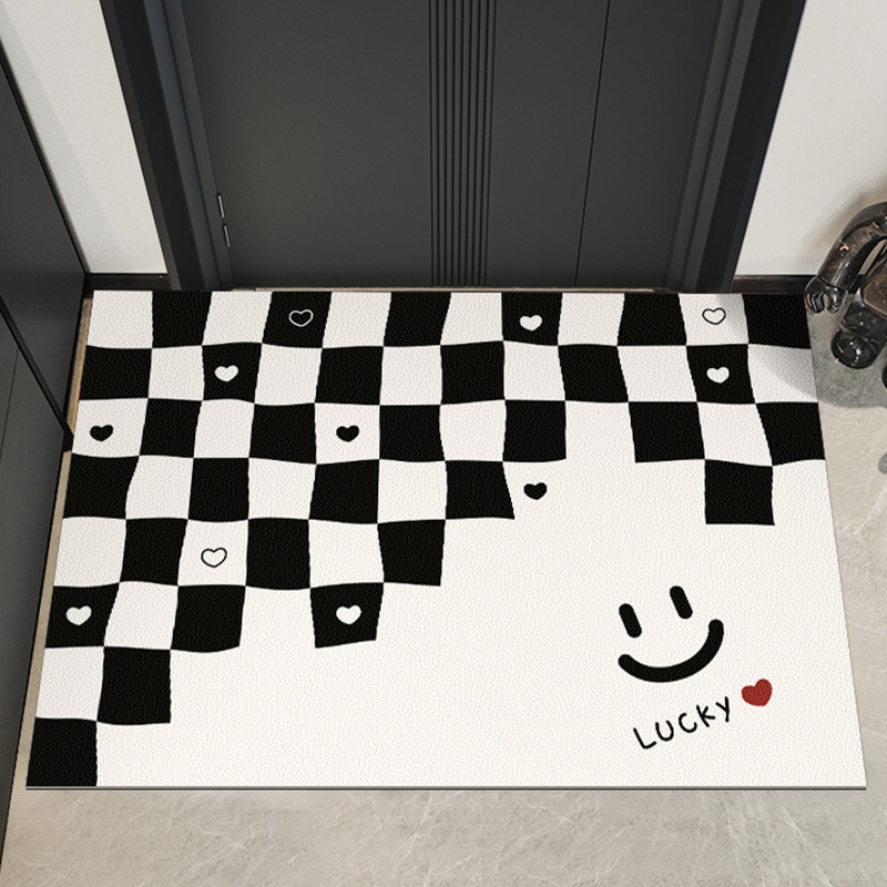 Входна диатомова постелка – клетъчен принт, квадратна форма, персонализируема, ръчно пране