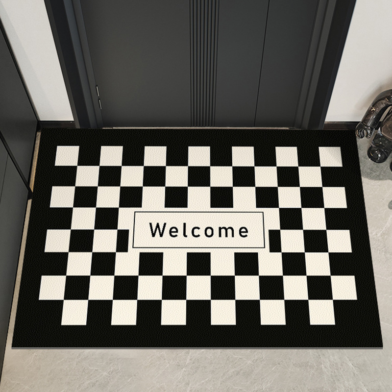 Входна диатомова постелка – клетъчен принт, квадратна форма, персонализируема, ръчно пране