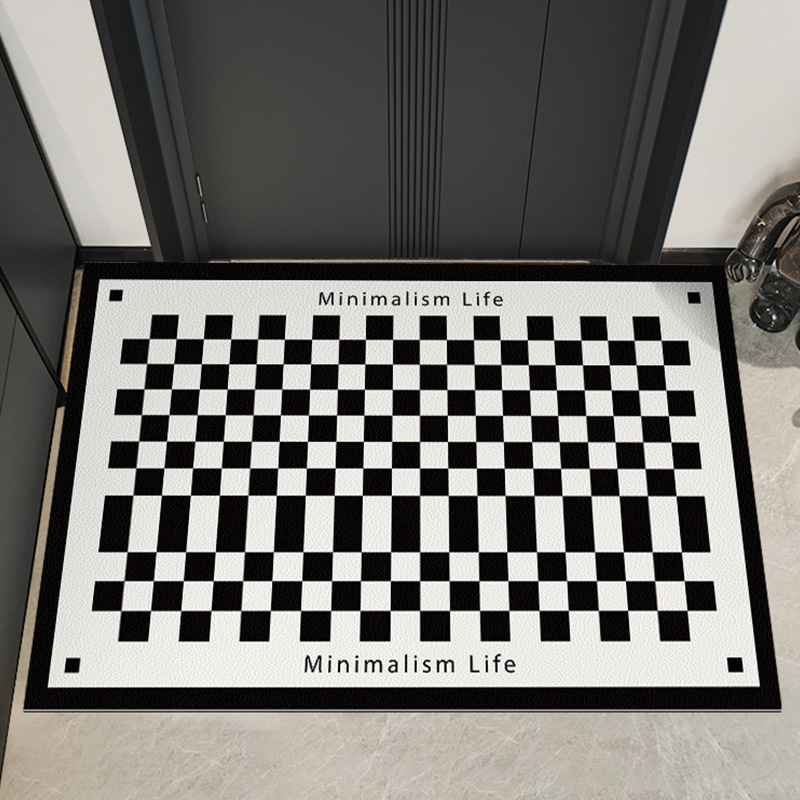 Входна диатомова постелка – клетъчен принт, квадратна форма, персонализируема, ръчно пране