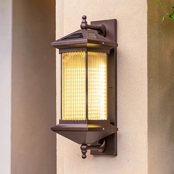 Външна соларна стенна LED лампа, алуминиева конструкция, 6W, 180lm, IP55, 180° лъч