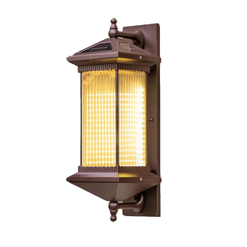 Външна соларна стенна LED лампа, алуминиева конструкция, 6W, 180lm, IP55, 180° лъч