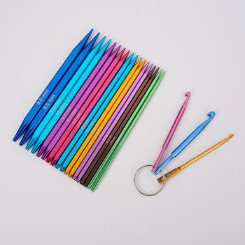 Комплект отделящи се кръгови игли за плетене, квадратни алуминиеви, 9 броя