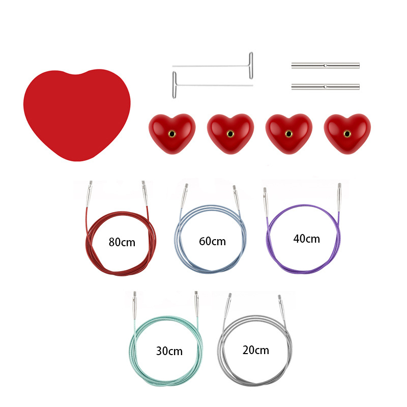 Игли за плетене, 3-членен комплект, разглобяеми квадратни игли, оксидирани алуминиеви