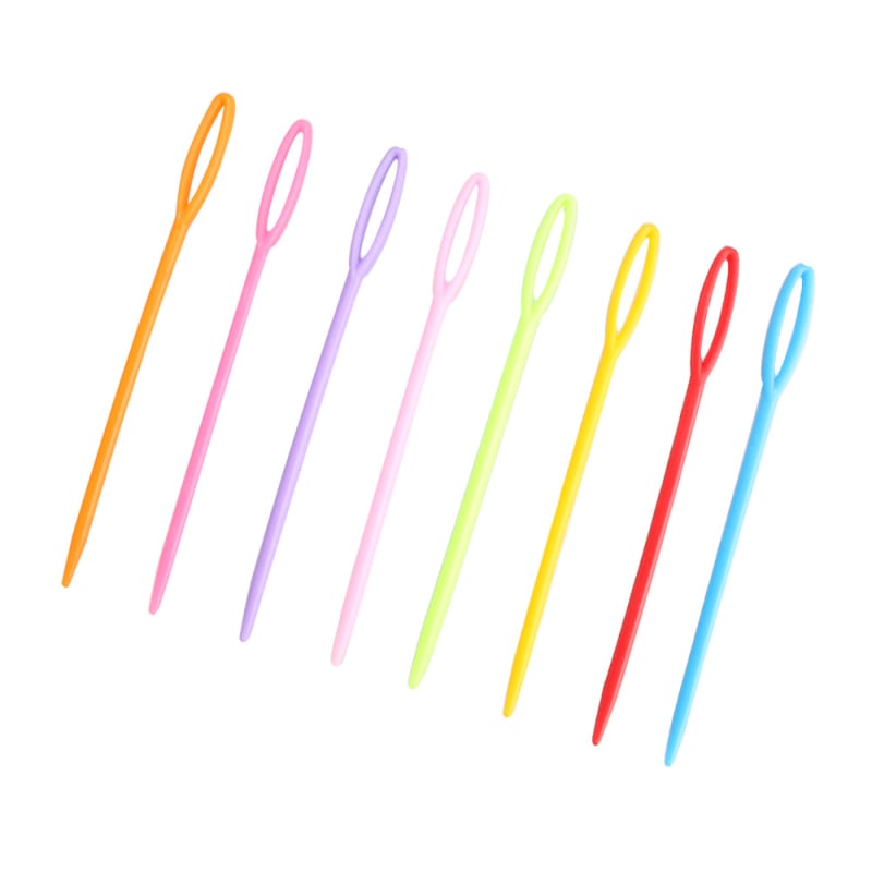 Пластмасова плетена игла за ръчно шиене, с голямо око, за вълна