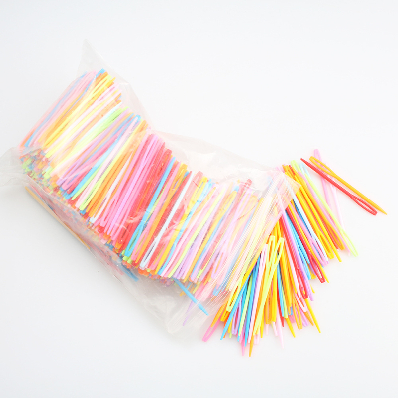 Пластмасова плетена игла за ръчно шиене, с голямо око, за вълна