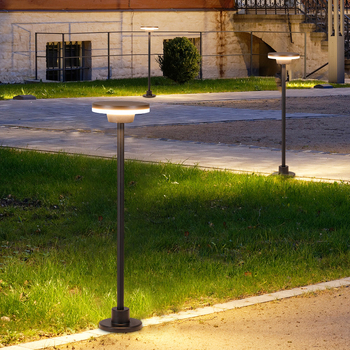 Solarna lampica za dvorište, vodootporna, moderna minimalistička dizajn, model Sy-014, aluminijsko kućište, 12W, kontinuirano osvjetljenje 6–12 sati