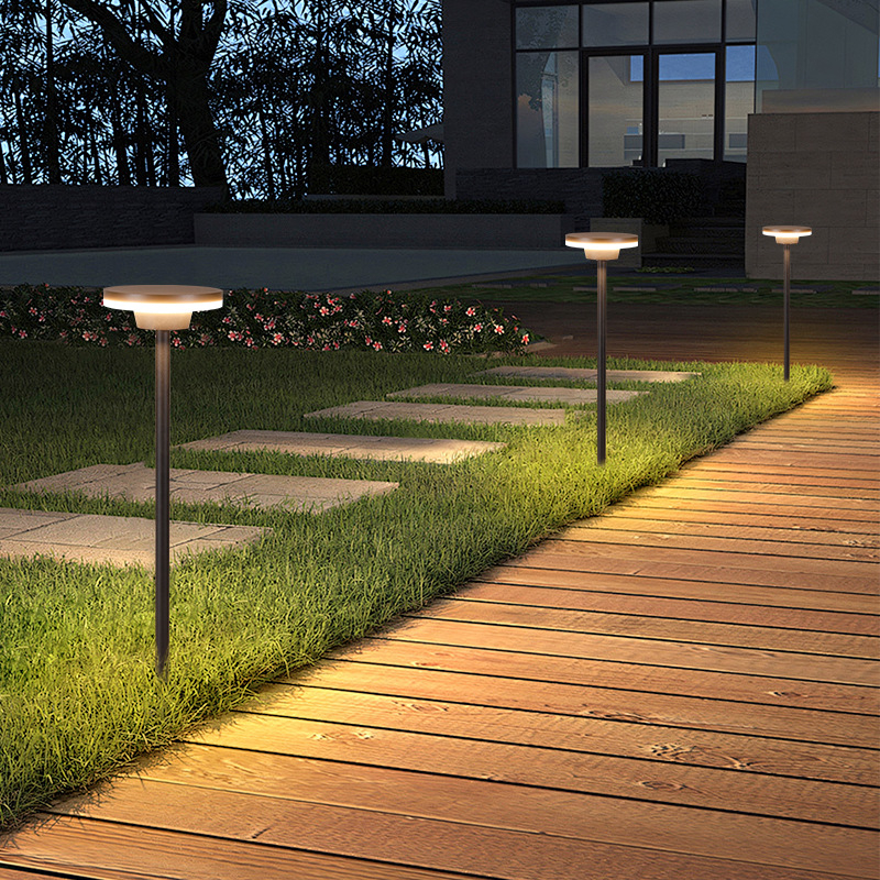 Solarna lampica za dvorište, vodootporna, moderna minimalistička dizajn, model Sy-014, aluminijsko kućište, 12W, kontinuirano osvjetljenje 6–12 sati