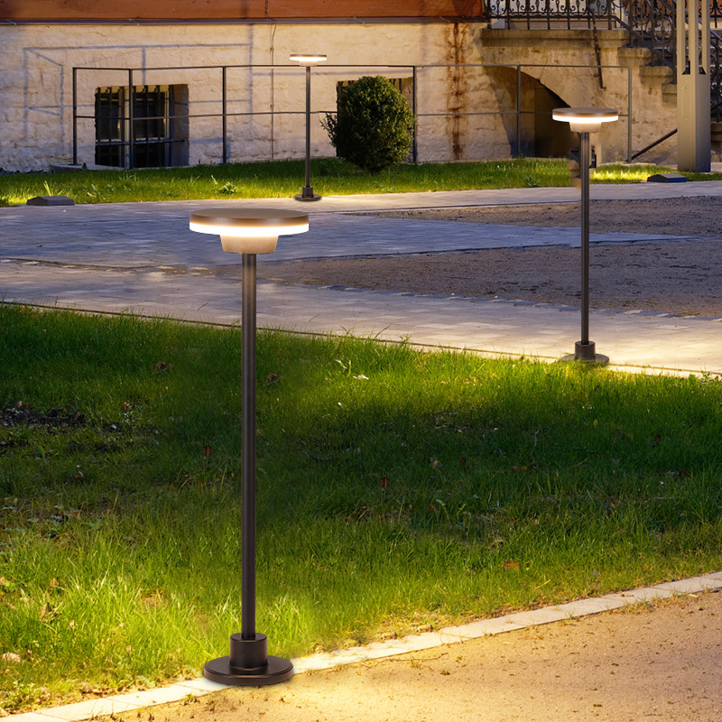 Solarna lampica za dvorište, vodootporna, moderna minimalistička dizajn, model Sy-014, aluminijsko kućište, 12W, kontinuirano osvjetljenje 6–12 sati