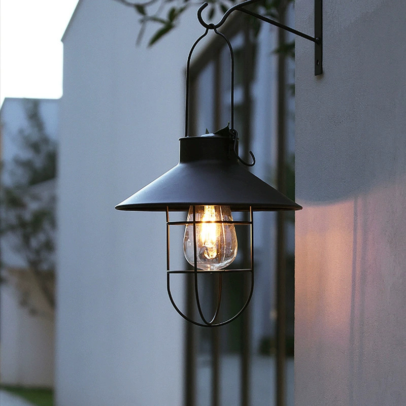 Solarna vrtna lampa, viseća, retro stil za kampiranje, balkon i dvorište – atmosfersko dekorativno osvjetljenje.