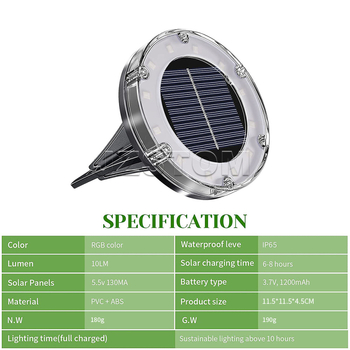 Φωτιστικό LED υπόγειου ηλιακού για τοπίο βίλας – Ανοξείδωτος χάλυβας + ABS, IP44, 1,2V NiMH 600mAh, Γεωμετρικός/Αφηρημένος σχεδιασμός, 6-12 ώρες φωτισμού