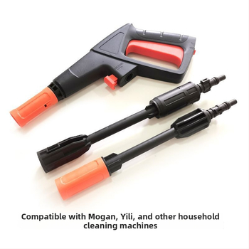 Vysokotlaková pištoľ na umývanie auta s kovovým ventilom a rýchlospojkou, telo z plastov strojárenskej výroby, hmotnosť 1,0 kg