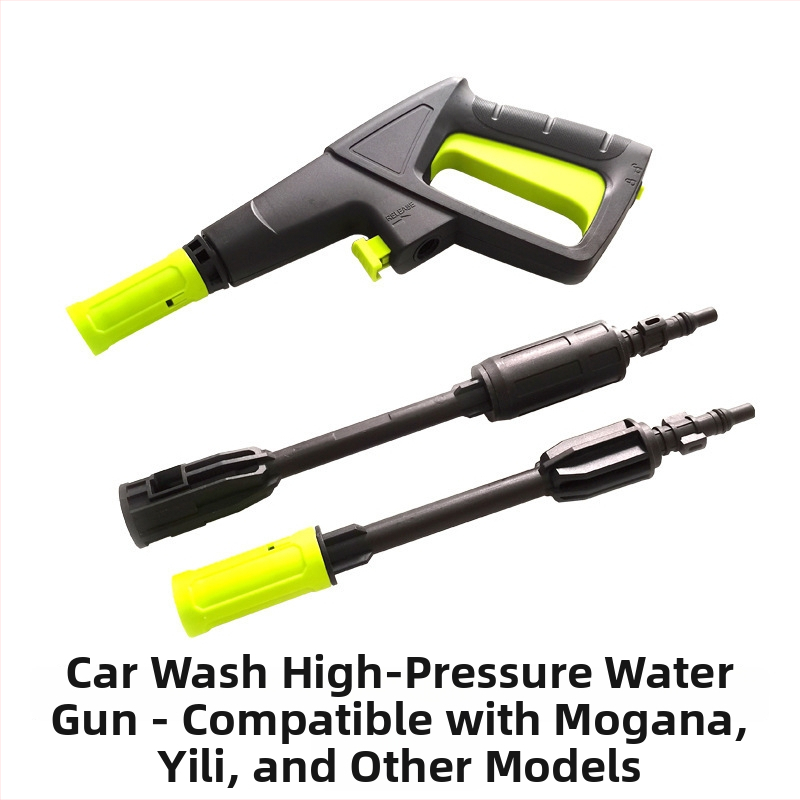 Vysokotlaková pištoľ na umývanie auta s kovovým ventilom a rýchlospojkou, telo z plastov strojárenskej výroby, hmotnosť 1,0 kg