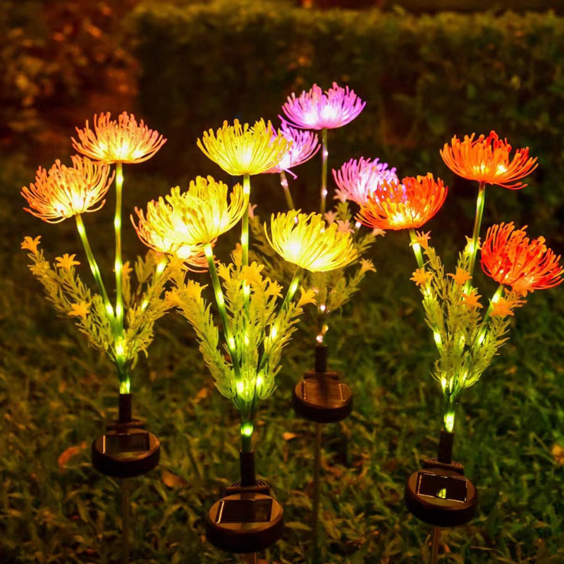 Nova LED solarna zemaljska lampa s umjetnim cvijećem Spider Lily, za vanjsku dvorišnu dekoraciju, ultra jaka svjetiljka za travnjak