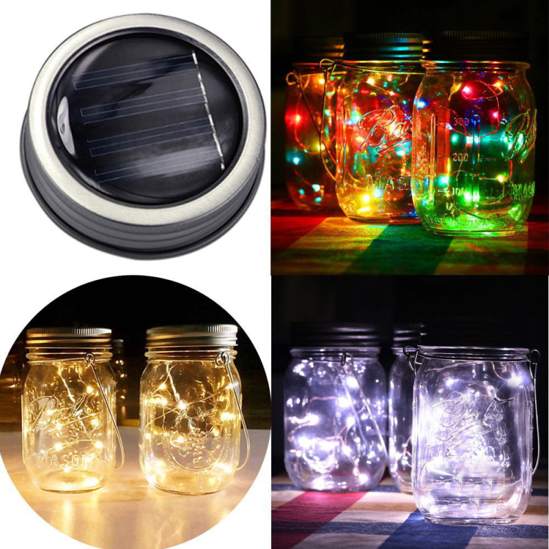 Solarna LED Mason Jar lampa za vanjsku upotrebu — staklena posuda, bakrena žica, viseća rasvjeta za vrtni krajolik