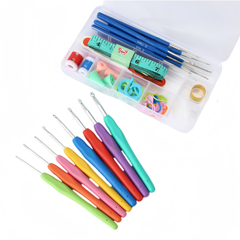 Set za pletenje i kukice – 16 jednokrakih kukica, DIY komplet za pulover, 190 g, pakiranje 100 komada