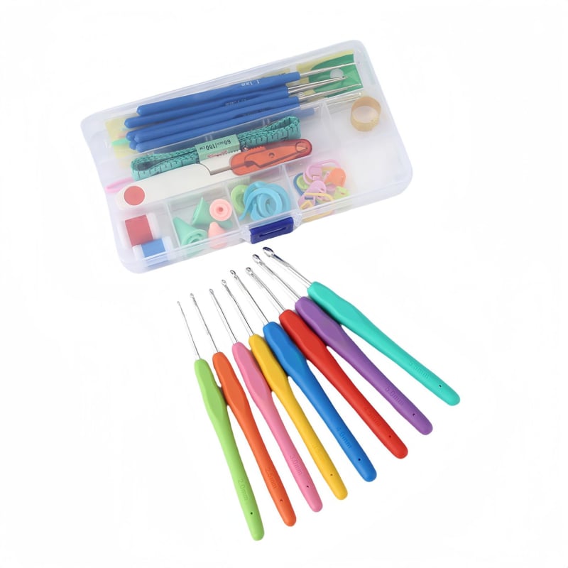 Set za pletenje i kukice – 16 jednokrakih kukica, DIY komplet za pulover, 190 g, pakiranje 100 komada