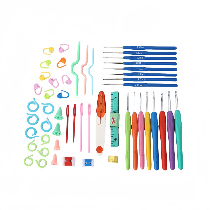 Set za pletenje i kukice – 16 jednokrakih kukica, DIY komplet za pulover, 190 g, pakiranje 100 komada