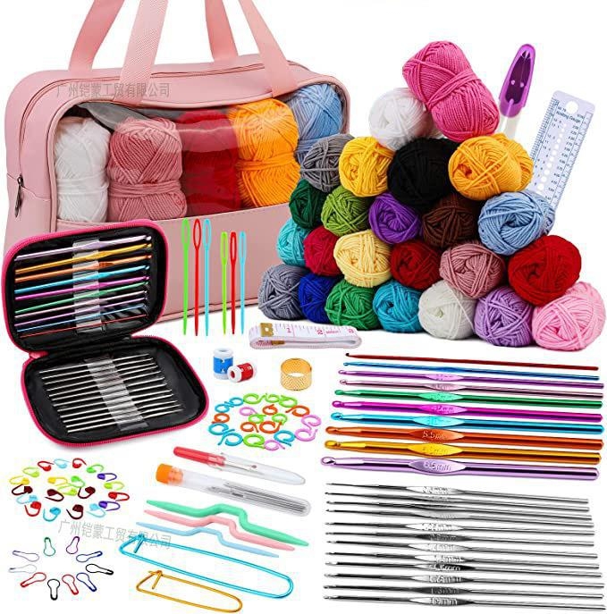 Shang Miko 127-djelni set za kukičanje za početnike – DIY s vunom, komplet alata