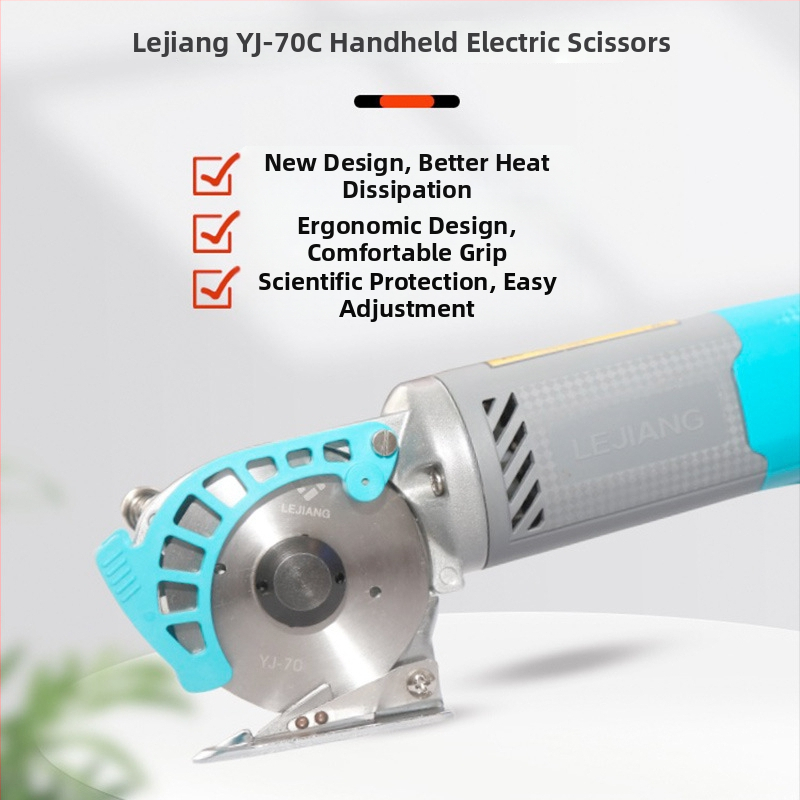 Yuejiang YJ-70C elektrický kruhový rezací nôž na látky, ručné, 220V, na odevy