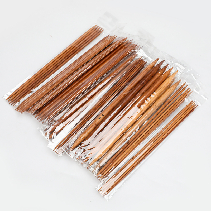 Set za pletenje s dvostrukim vrhovima, drvene karbonizirane, DIY KN024, 60 komada