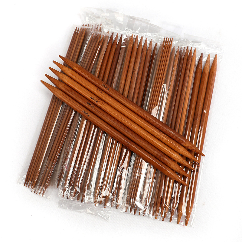 Set za pletenje s dvostrukim vrhovima, drvene karbonizirane, DIY KN024, 60 komada