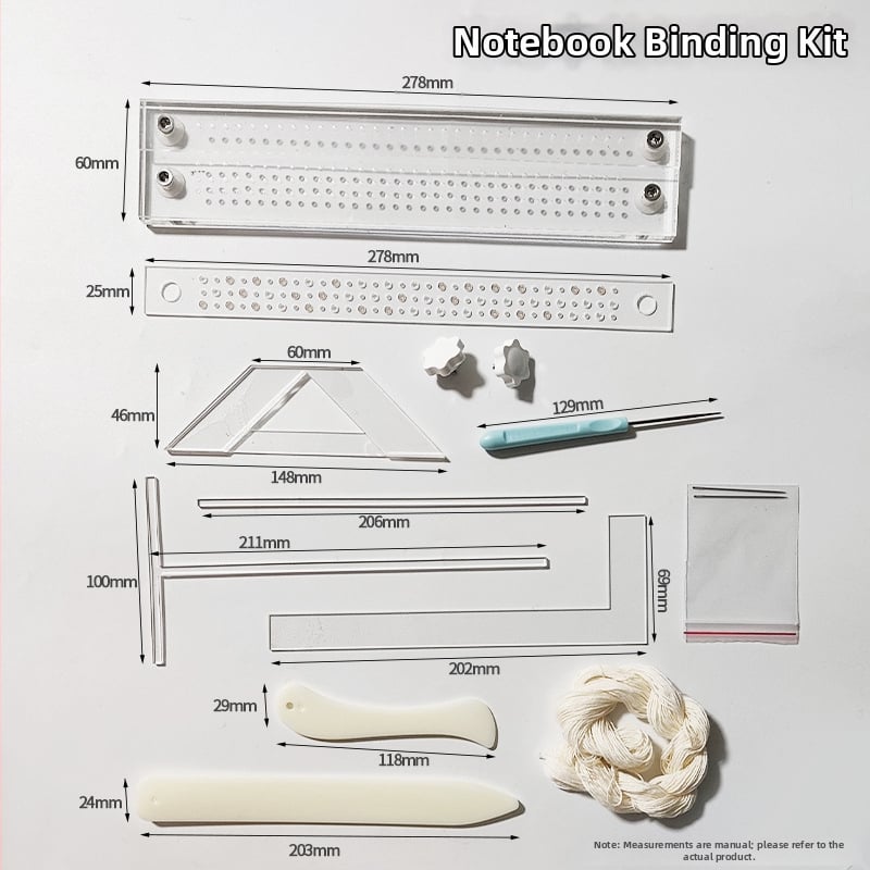 Nuo Ba Bai brändi akrüül DIY tööriist vihikute köitmiseks (mudel NBB-056): albumi katte valmistamine, positsioneerimise joonestik ja puurimine