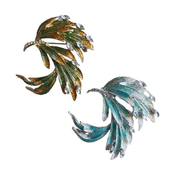 Alloy Brooch Featuring Peacock-Tail Feather Motif, Dripping-Oil Enamel Finish, Unisex Vintage Pin