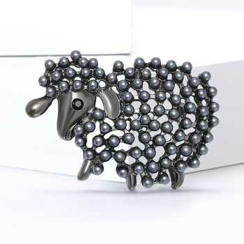 Καρφίτσα – κράμα σε κορεατικό στυλ με ενθέσεις μαργαριριών σε σχέδιο προβάτου, γυναικείο διακοσμητικό αξεσουάρ (Υλικό: Κράμα; Μορφή: Ζώο – Πρόβατο; Ενθέσεις: Μαργαριτάρια; Λειτουργία: Διακόσμηση; Τύπος: Καρφίτσα)