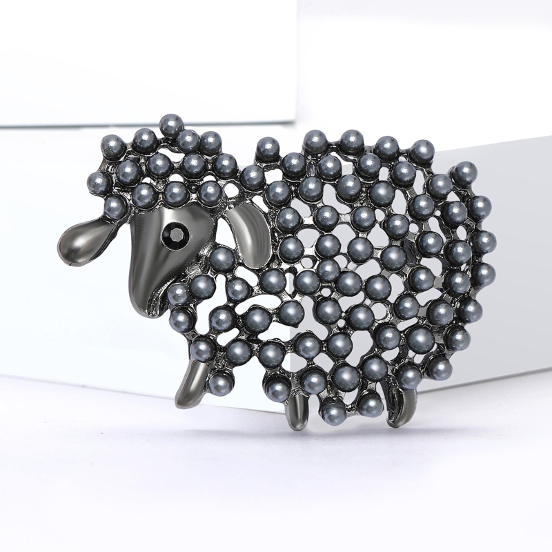 Καρφίτσα – κράμα σε κορεατικό στυλ με ενθέσεις μαργαριριών σε σχέδιο προβάτου, γυναικείο διακοσμητικό αξεσουάρ (Υλικό: Κράμα; Μορφή: Ζώο – Πρόβατο; Ενθέσεις: Μαργαριτάρια; Λειτουργία: Διακόσμηση; Τύπος: Καρφίτσα)