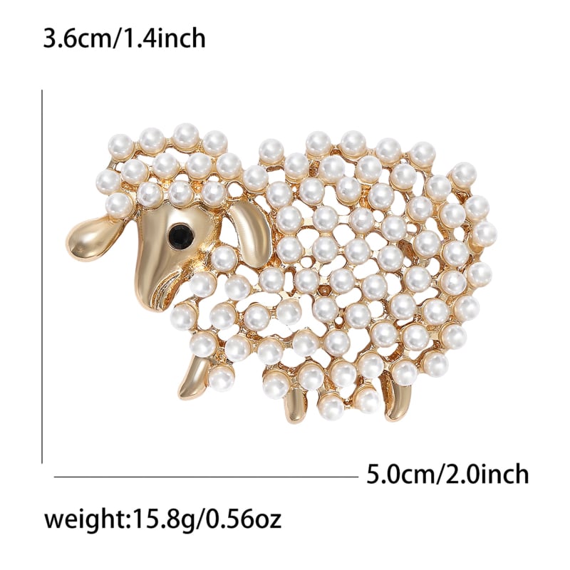 Καρφίτσα – κράμα σε κορεατικό στυλ με ενθέσεις μαργαριριών σε σχέδιο προβάτου, γυναικείο διακοσμητικό αξεσουάρ (Υλικό: Κράμα; Μορφή: Ζώο – Πρόβατο; Ενθέσεις: Μαργαριτάρια; Λειτουργία: Διακόσμηση; Τύπος: Καρφίτσα)