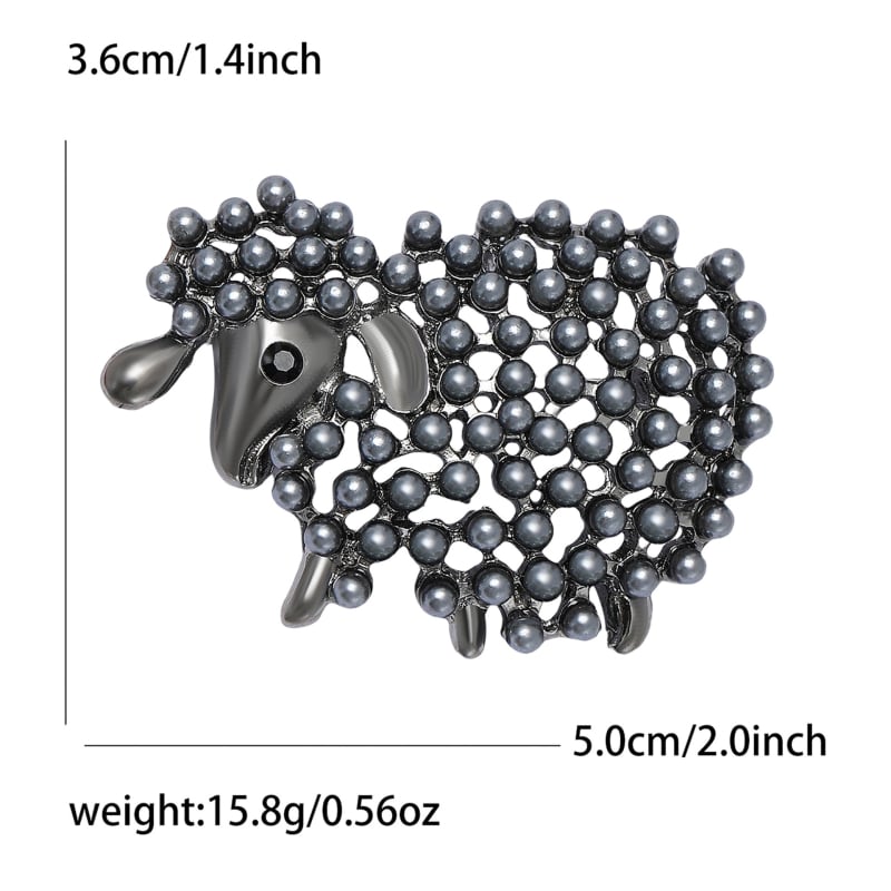 Καρφίτσα – κράμα σε κορεατικό στυλ με ενθέσεις μαργαριριών σε σχέδιο προβάτου, γυναικείο διακοσμητικό αξεσουάρ (Υλικό: Κράμα; Μορφή: Ζώο – Πρόβατο; Ενθέσεις: Μαργαριτάρια; Λειτουργία: Διακόσμηση; Τύπος: Καρφίτσα)