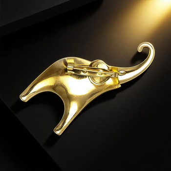 Καρφίτσα ελέφαντας από ανοξείδωτο ατσάλι – απλός σχεδιασμός, διαμαντόκοψη, αντιθαμπωτική επιφάνεια, γυναικείο αξεσουάρ μόδας