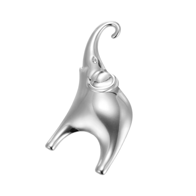 Καρφίτσα ελέφαντας από ανοξείδωτο ατσάλι – απλός σχεδιασμός, διαμαντόκοψη, αντιθαμπωτική επιφάνεια, γυναικείο αξεσουάρ μόδας