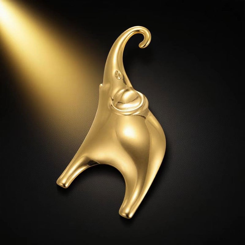 Καρφίτσα ελέφαντας από ανοξείδωτο ατσάλι – απλός σχεδιασμός, διαμαντόκοψη, αντιθαμπωτική επιφάνεια, γυναικείο αξεσουάρ μόδας