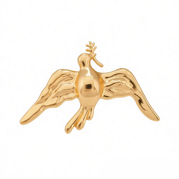 Καρφίτσα από κράμα σε μορφή πουλιού, μεταλλική λάμψη, στυλ Ευρώπη–Αμερική, ηλεκτροπλατινωμένο φινίρισμα