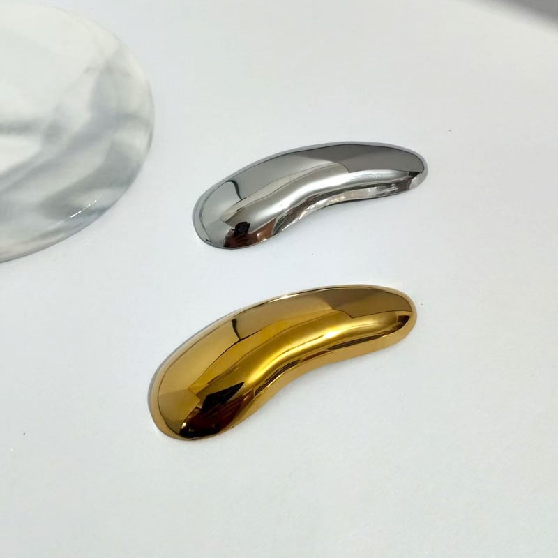 Rozsdamentes acélból készült geometriai broš, fényes felülettel, elektroplatting technológiával, dekoratív kiegészítő ruhákhoz és dzsekikhez, koreai divat stílus.