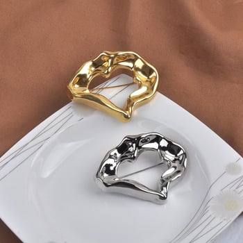 Καρφίτσα από κράμα, γεωμετρικό σχήμα, στυλ προσωπικό-γεωμετρικό, ηλεκτροπλατίωση