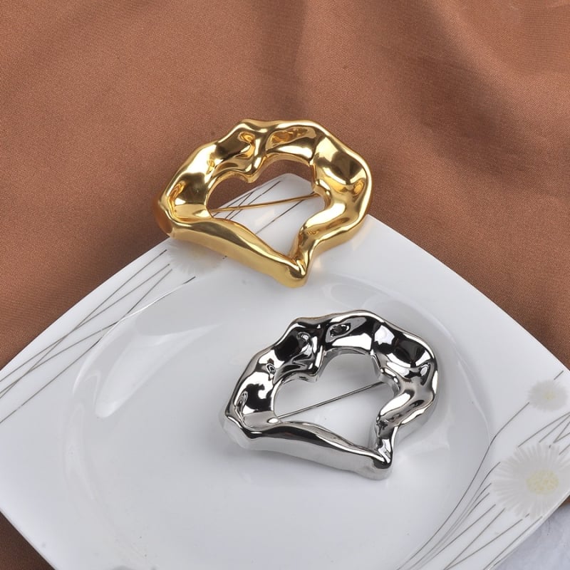 Καρφίτσα από κράμα, γεωμετρικό σχήμα, στυλ προσωπικό-γεωμετρικό, ηλεκτροπλατίωση