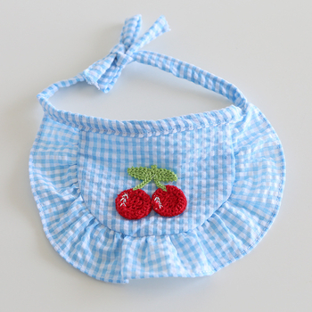 Háziállat-bib, pamut-poliészter, rácsminta, négy évszakos általános használat